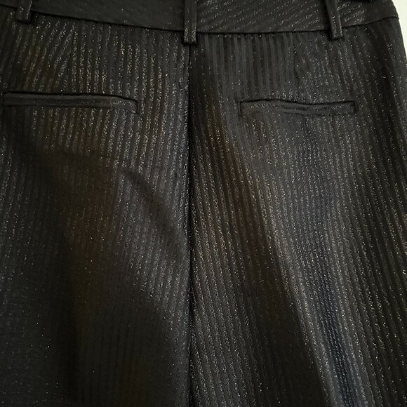 Banana Republic Black Shimmer Pinstripe Trousers – Size 2 - Picture 4 of 8